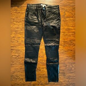 Black Faux Leather Pants, Sz: 27